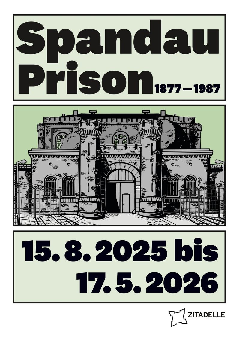 Abb.: Grafik von „Spandau Prison 1877–1987“ © Kulturamt Spandau | Grafik: studio lindhorst-emme+hinrichs